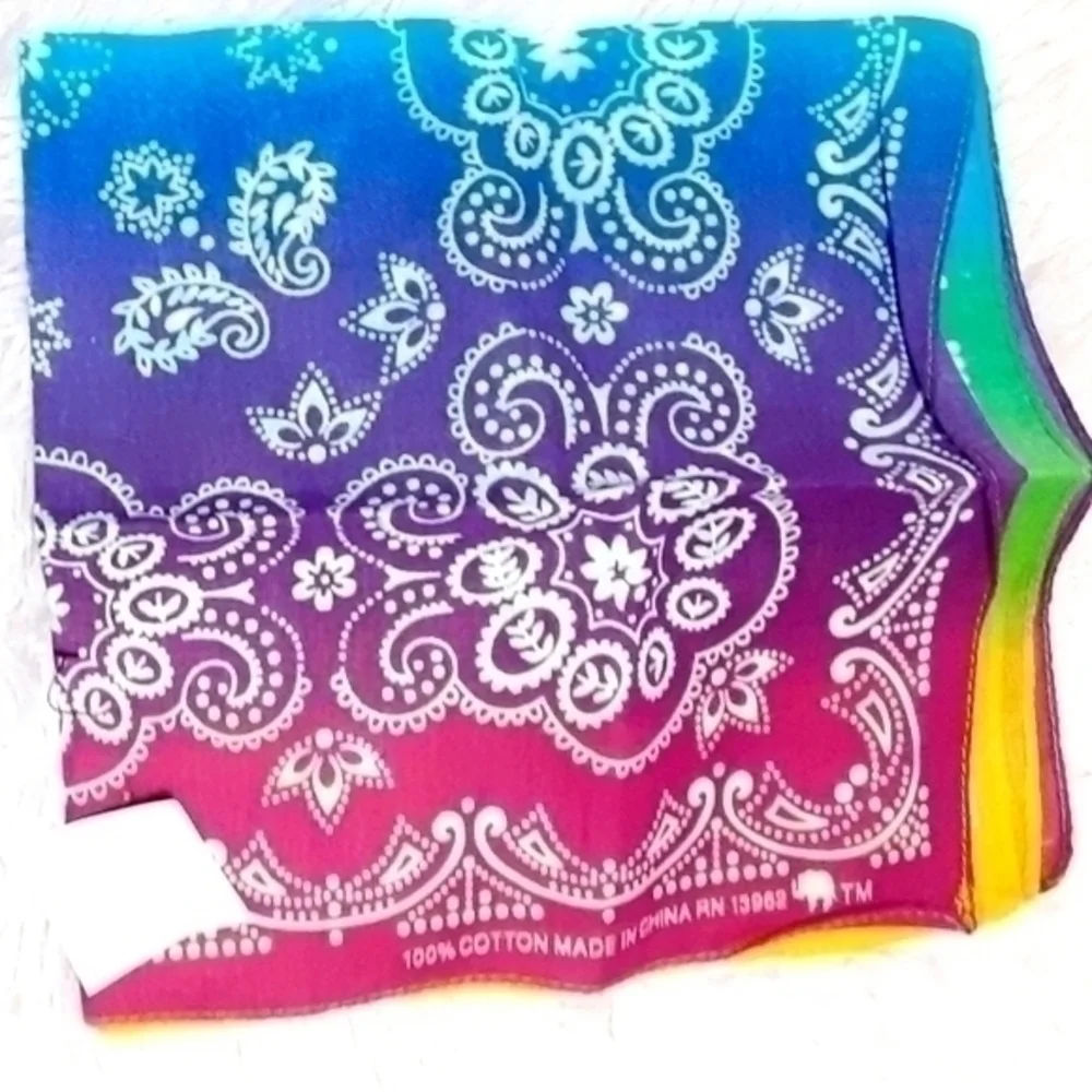 Classic Paisley Print Candy Tie-Dyed Bandana